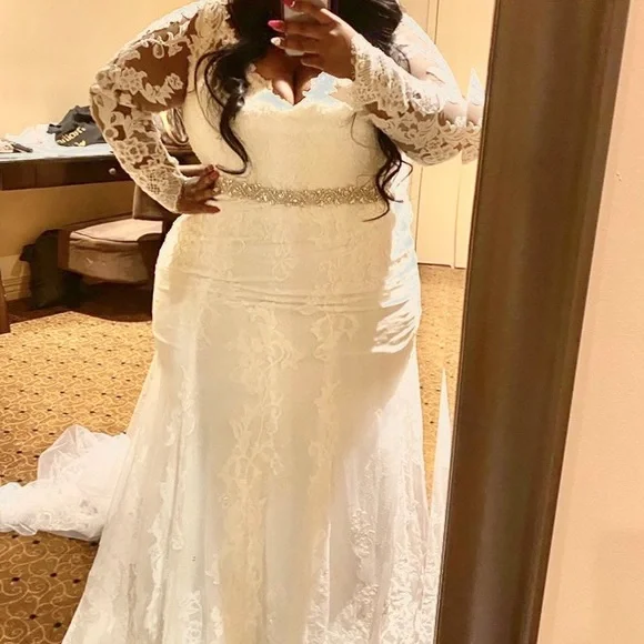 gold wedding dress plus size Justin Alexander Signature Evleen - Bridal Size 16 main image 0
